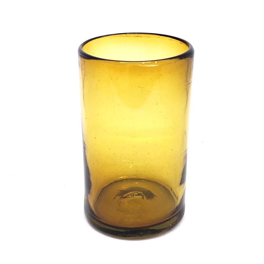 VIDRIO SOPLADO / Juego de 6 vasos grandes color ambar / stos artesanales vasos le darn un toque clsico a su bebida favorita.
